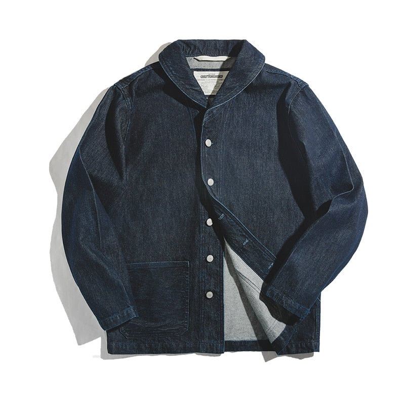 Tooling Jackets էاڧߧӧѧ ܧܧ Mens American Casual Blue Washed Denim Jacket Navy Amekaji Vintage streetwear Jacket
