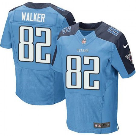 Titans #82 Delanie Walker Light Blue Team Color Men's Stitched NFL Elite Jersey