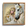Pearl White Horse 5D DIY Diamond Art Painting Kit Partial Drill 30x30cm