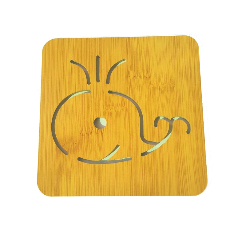 Home Wooden Cartoon Heat Insulation Mat Dining Table Mat Non-slip Pot Mat Creative Cute Cushion Tea Mat Bowl Mat Coaster