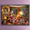 (Big Size)Santa Claus Counting Gifts - 11CT Stamped Cross Stitch - 60*45cm - Xmas
