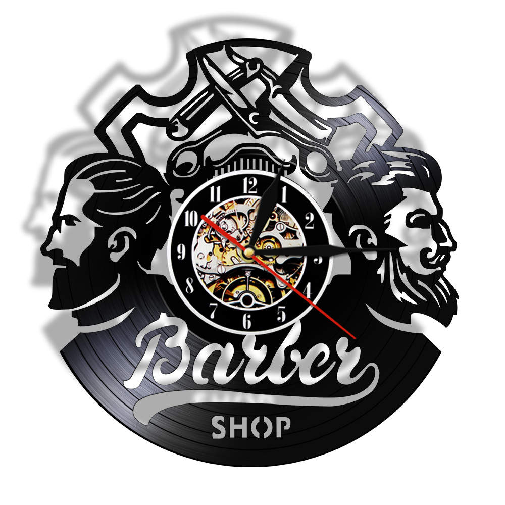 

Barber Shop - Vinyl Record Wall Clock - Without LED, 501 Original