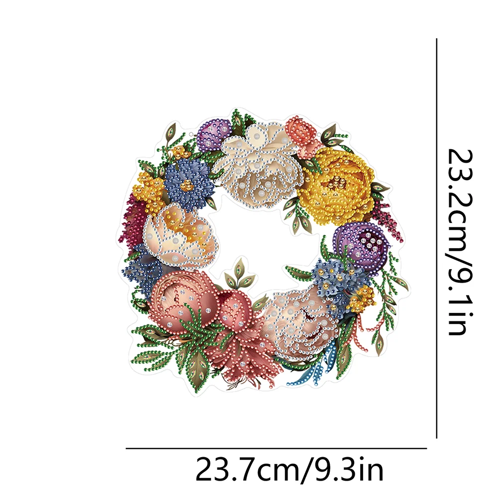 DIY Flower Wreath Acrylic Special Shaped Diamond Painting Wall Decor Wreath