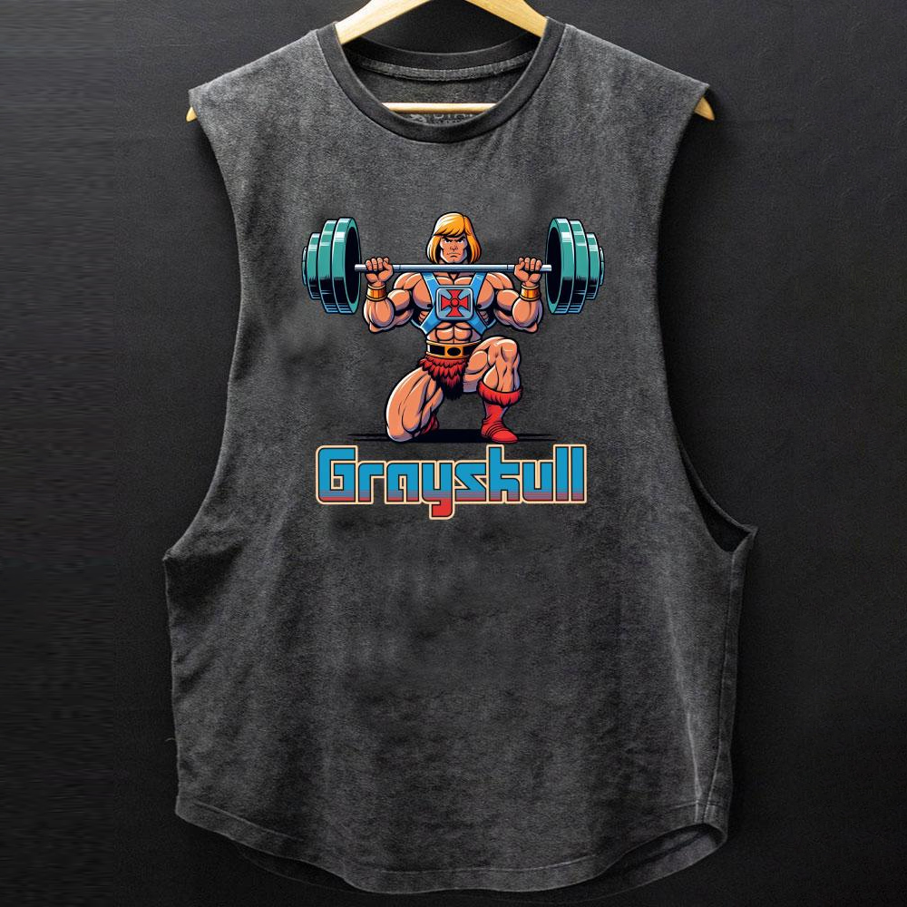 GRAYSKULL HE MAN WEIGHTLITING SCOOP BOTTOM COTTON TANK