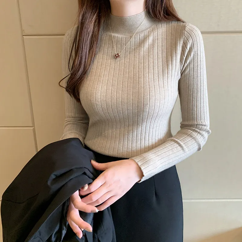 Uveng Uveng Collar Bottomed Bottom Shirt Women With Thin 2025 Autumn And Winter 2025 New Long-Sleeved Knitted Shirt