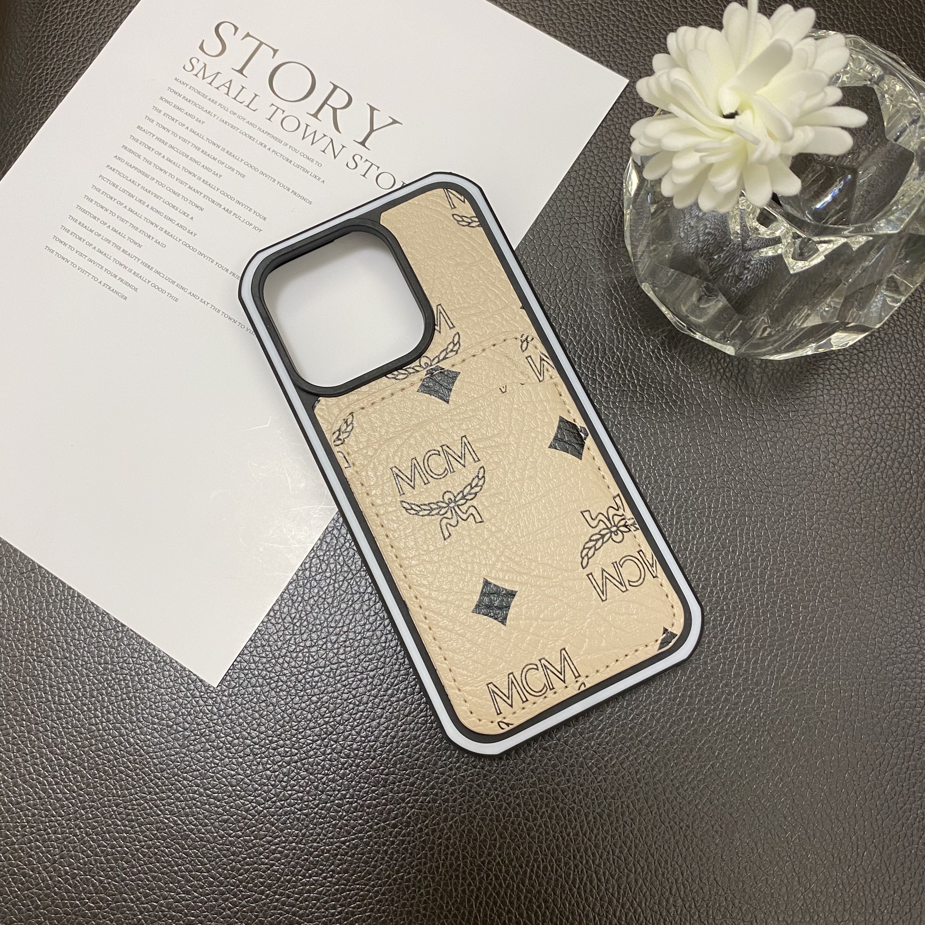 MCM Luxury Back Card Leather Apple iPhone Case