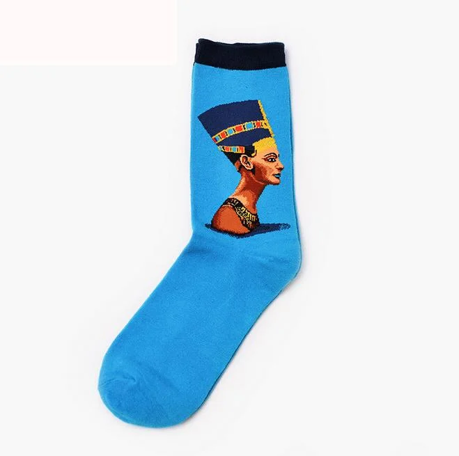 CUHAKCI Cotton Socks Funny Oil Painting Fashion Happy Socks Night Winter Male Female Colorful Print Van Gogh Art Sock one pair