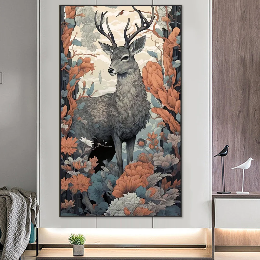 Partial AB Diamond Painting - Full Round Drill - Deer(Canvas|45*75cm)