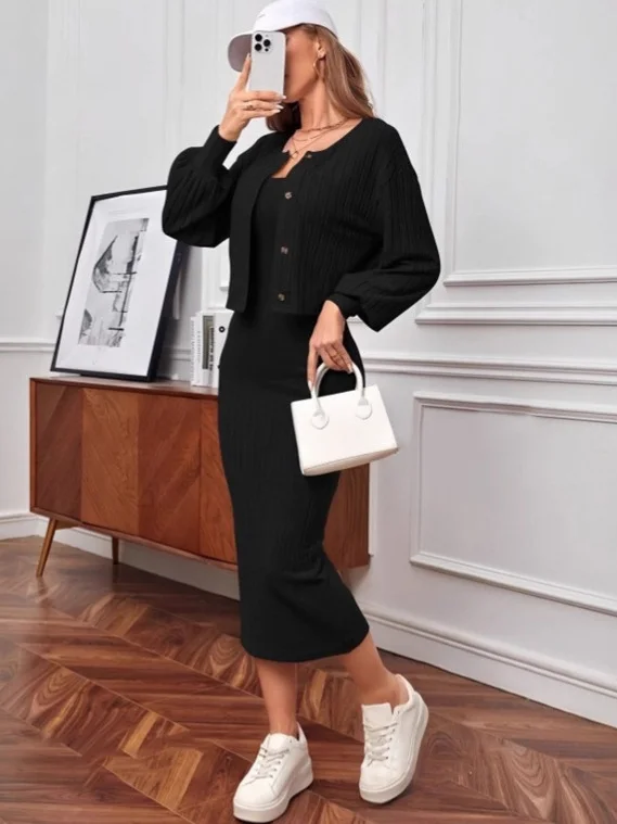 Athvotar Athvotar And Autumn 2025 New Comfortable Casual Pit Jacket Dress Two-Sleeve