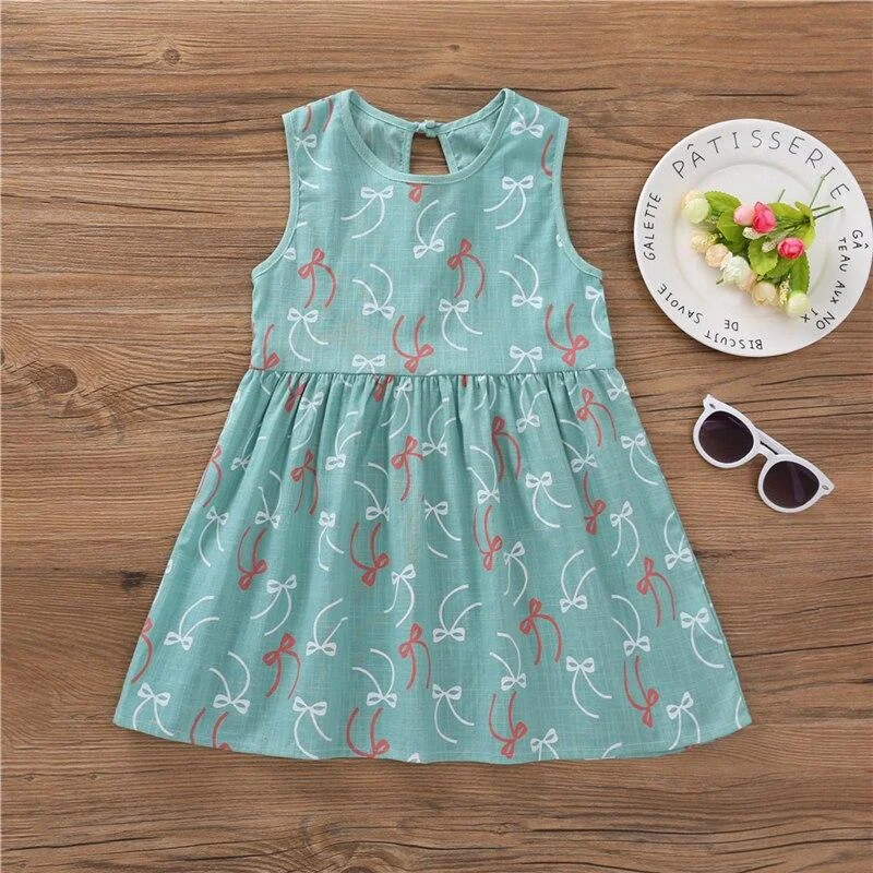 Baby Girl Dress 2020 Summer Kids Sleeveless Braces Dresses Girls Cotton Print Floral Princess Dress Children Casual Clothing