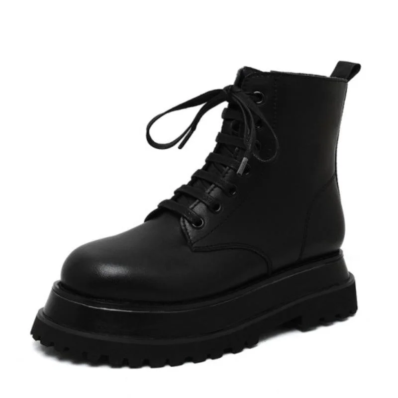 Taoffen Women Ankle Boots Ins Fashion Platform Winter Warm Shoes For Woman Flat Heel Short Boot Lady Footwear Size 34-40
