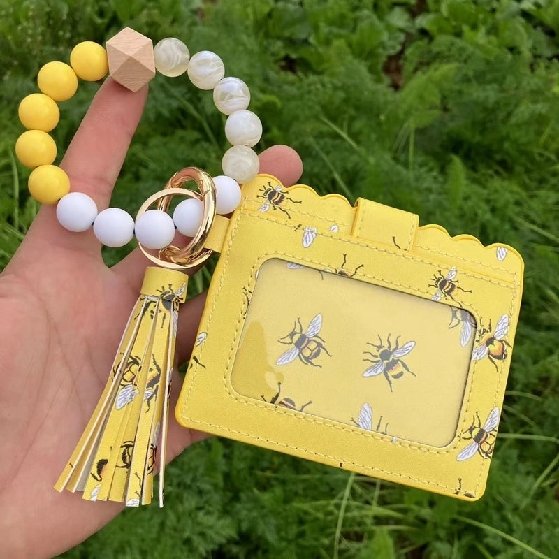 Unisex Printing Arylic Pu Leather Alloy Flip Cover Card Holders