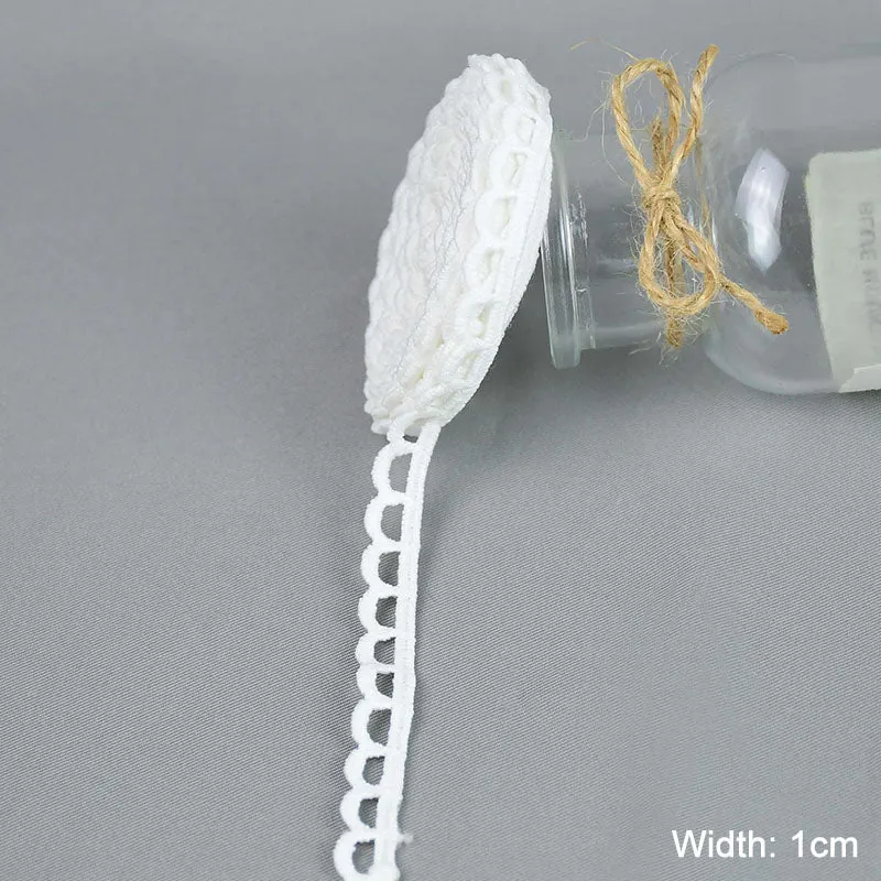 5Yards/lot White Cotton Embroidered Lace Trim Ribbons Fabric DIY Sewing Handmade Craft Materials Garment Clothes Accessories