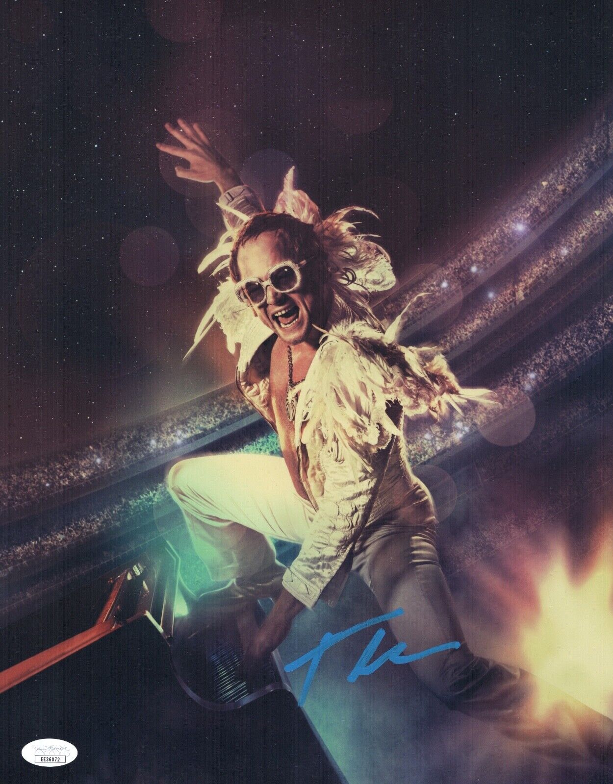 TARON EGERTON Signed ROCKETMAN 11x14 Photo Poster painting Elton John Biopic Autograph JSA COA