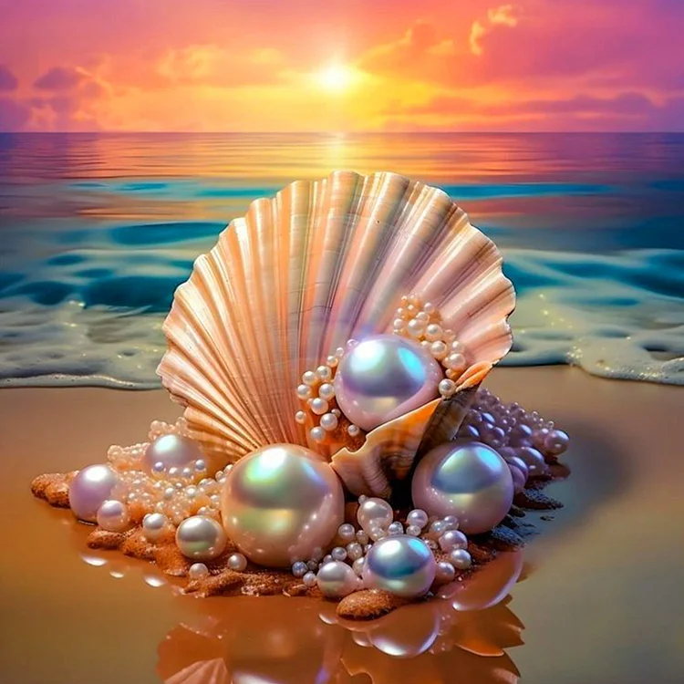Sunset Pearls - Full Round Drill Diamond Painting - 30*30CM(Canvas)