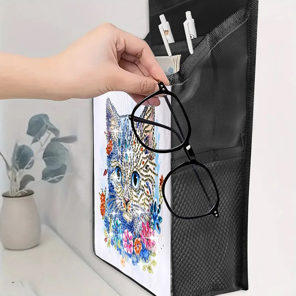 DIY Flower Cat Diamond Painting Storage Bag Diamond Art Sundries Holder Bag