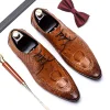 Men's Business Casual Crocodile Leather Shoes