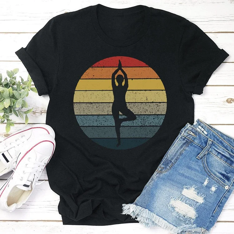 Retro Yoga T-Shirt Tee-05104-Annaletters