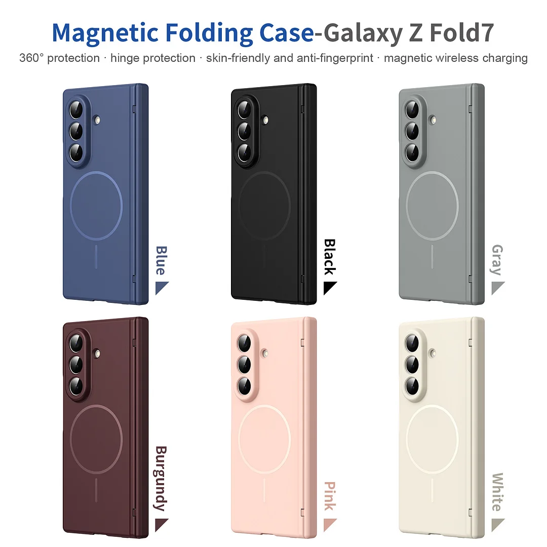 Suitable For Samsung Z Fold7/6 Mobile Phone Case W26 Magnetic Wireless Charging Fold5/4/3 Hinge Shell Film Full Cover