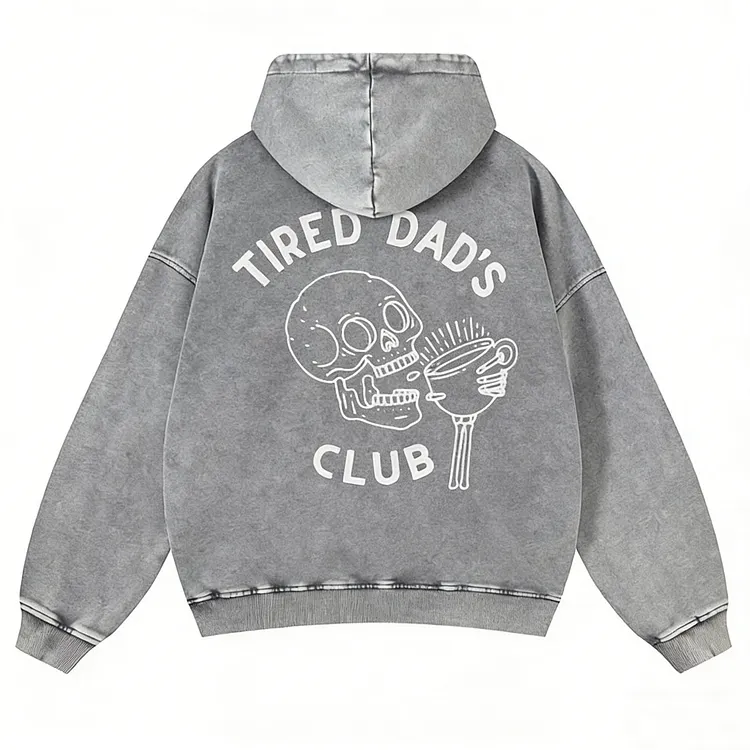 Tired Dad's Club Casual Washed Hoodie