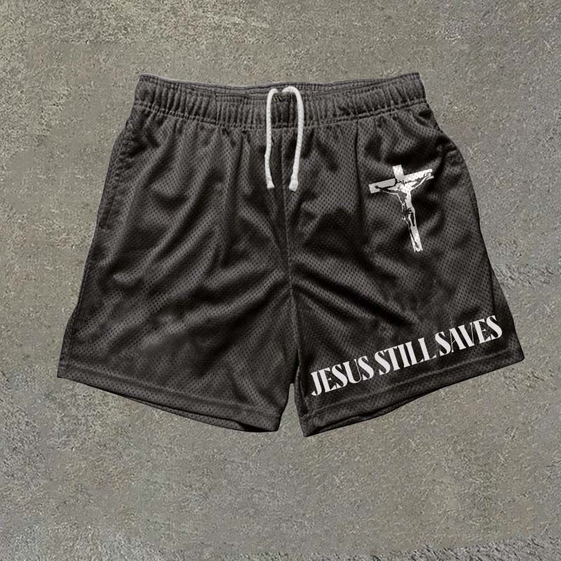 Loveciss®/ Jesus Still Saves Casual Street Mesh Shorts