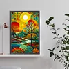 (40*60cm)Stained Glass Landscape - Full Round Drill Diamond Painting