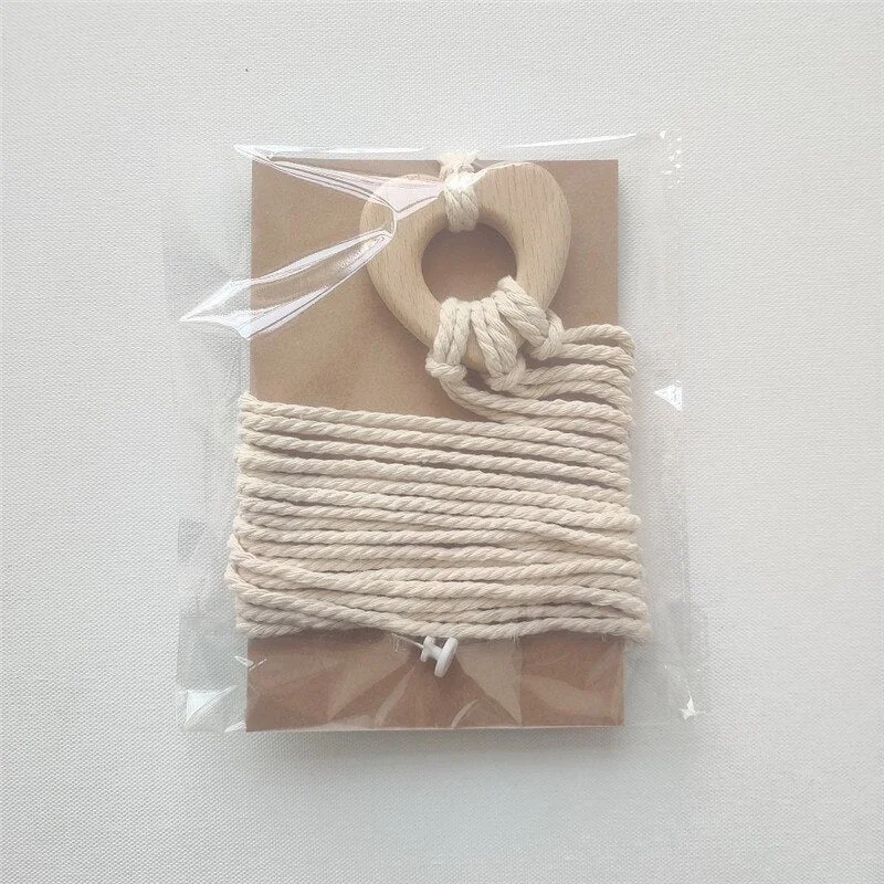 INS Nordic Wooden Baby Hair Clips Holder Cotton Rope Kids Girls Hairpin Storage Belt Photo Organizer Strip Wall Hanging Ornament