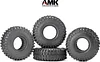AMK 4pcs RC Tires 2.2inch RC Rubber Tyre Set Wheel Tires for 1/10 RC Crawler TRX4 Axial SCX10 III AXI03007 D90 TF2 MST Tamiya Redcat Gen 8 Gen 7 Tires