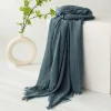 Plain Colors Grey Tassel Hijab Shawl Scarf