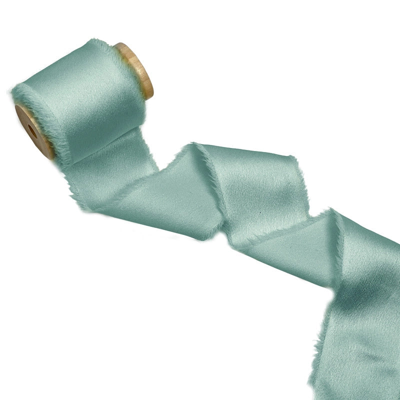 Satin Hand Ripped Burr Cloth Strip Ribbon New Year Ribbon Soft Decorative Hair Ribbon Flowers Ribbon Christmas Ribbon