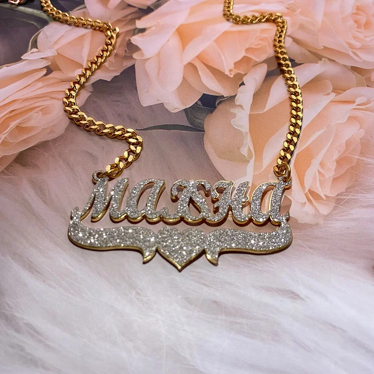 Custom Name Bling Letters Personalized Necklace Jewelry