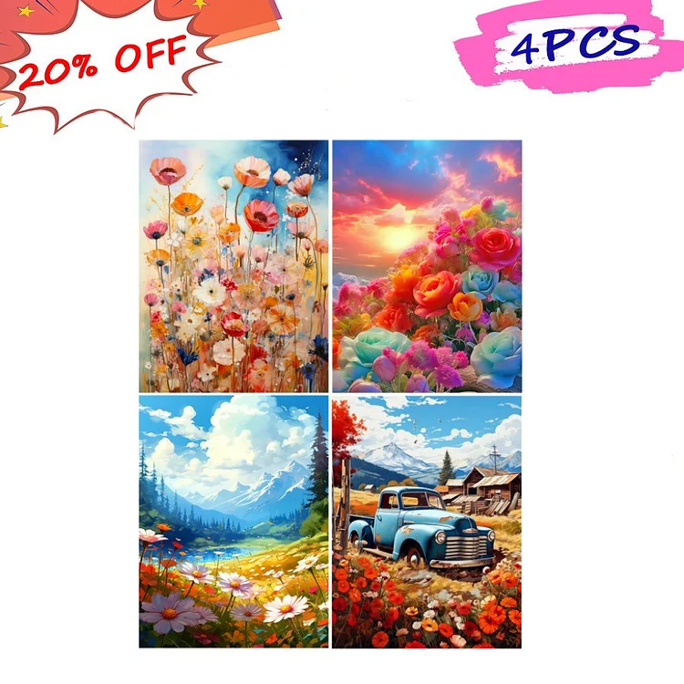 Colorful Bush View 30*40CM (Canvas) Full Round Drill Diamond Painting gbfke