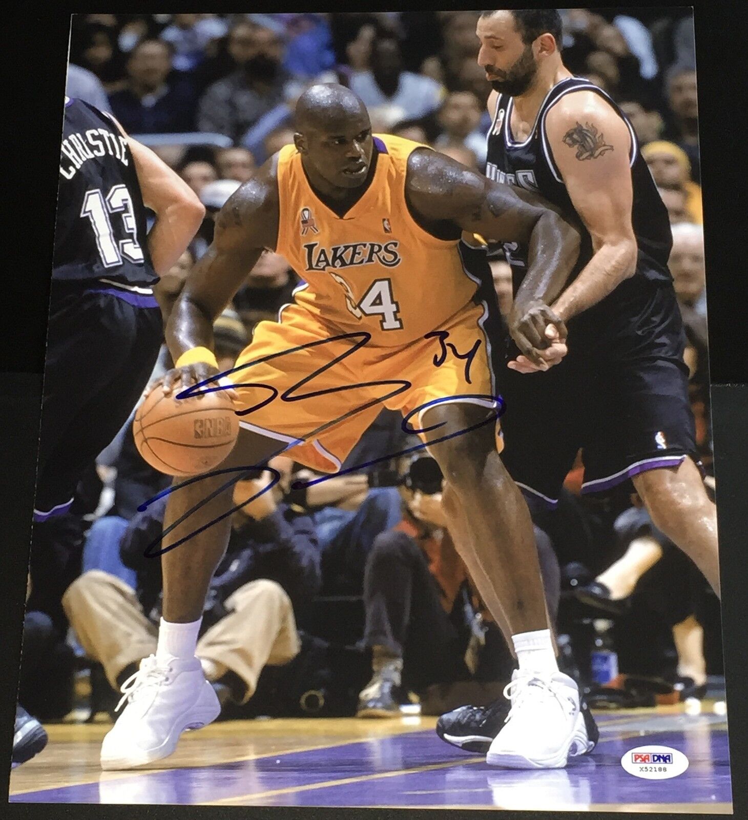 SHAQUILLE O'NEAL SIGNED AUTOGRAPH RARE LAKERS ACTION 11X14 Photo Poster painting PSA/DNA X52188