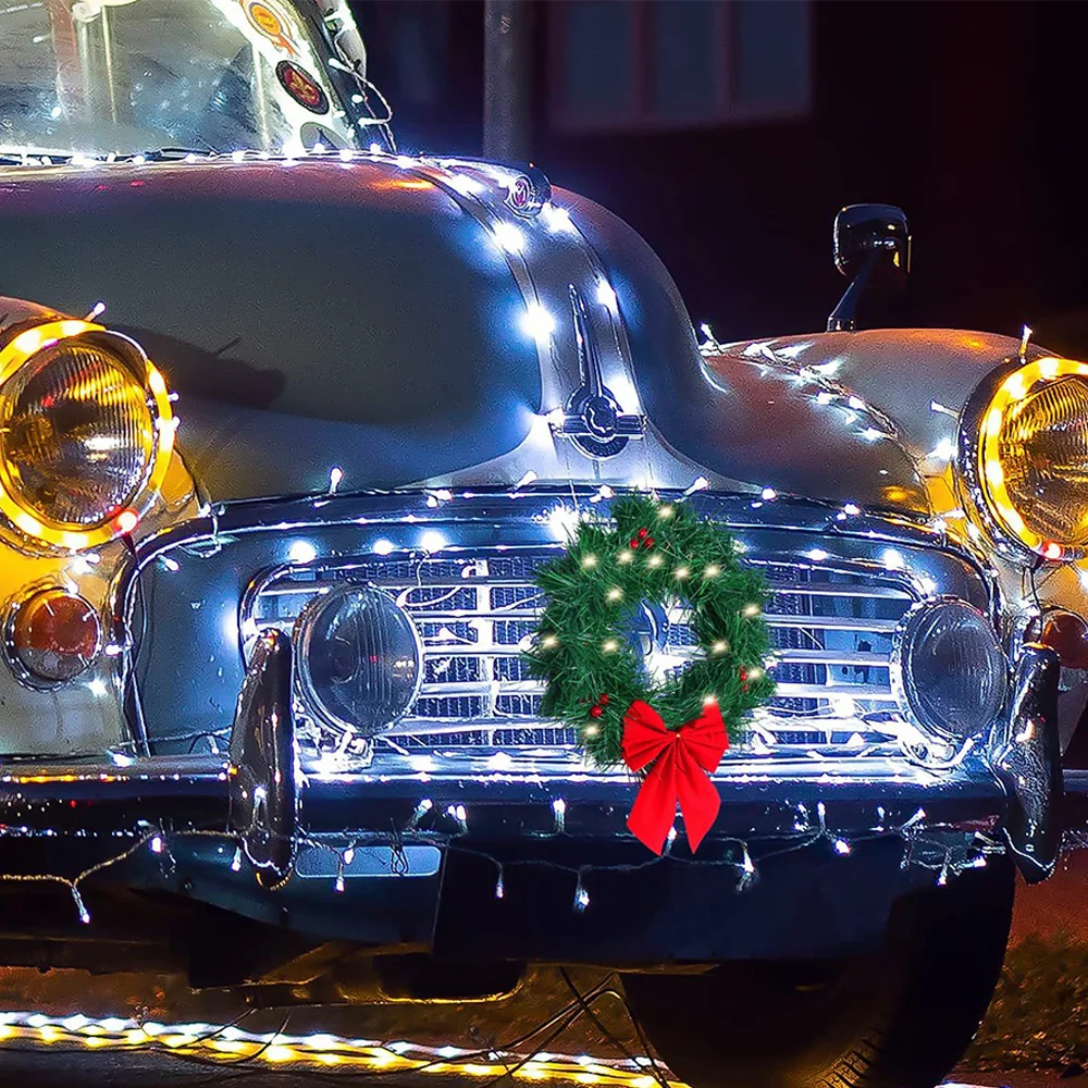 Clayflame Exquisite Christmas car decoration with lights