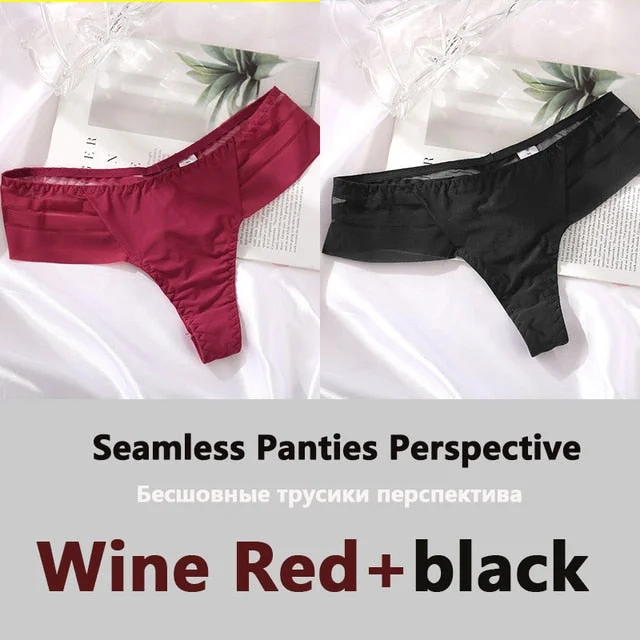 New Perspective Underwear Women G-String Women's Panties See-Through Underpants Girls Intimates Lingerie M-XL 2PCS