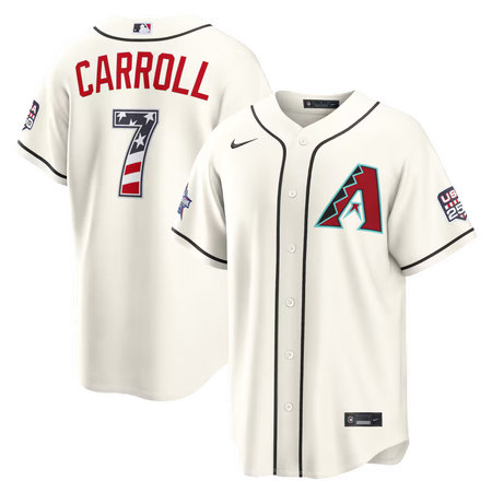 Youth Arizona Diamondbacks #7 Corbin Carroll Nike Cream 2026 All-Star Edition Stars & Stripes Stadium Jersey