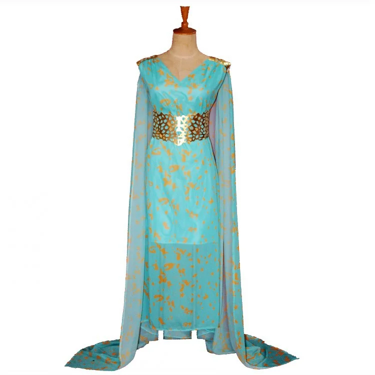 Game Of Thrones Daenerys Targaryen With Special Design Blue Dress Cosplay Costume