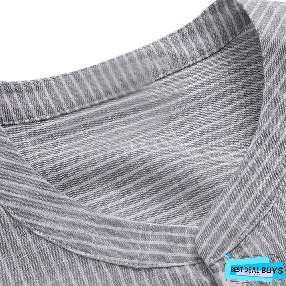 Men Shirt Striped Short Sleeve Breathable Fashion Social Brand Shirt