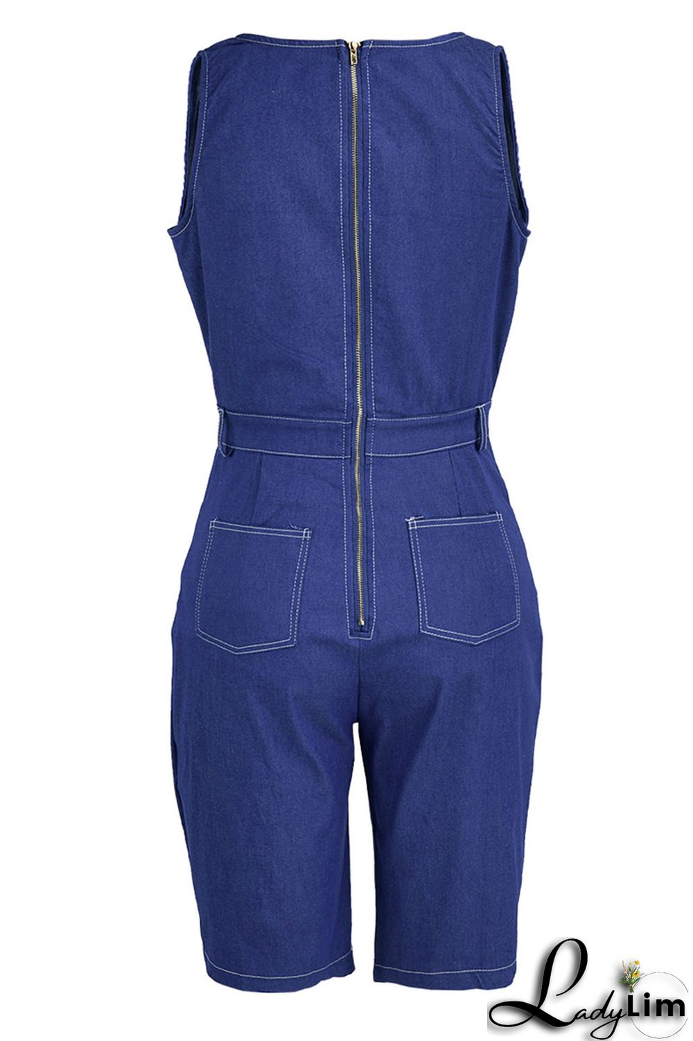 Fluorescent Green Casual Solid Patchwork U Neck Regular Jumpsuits