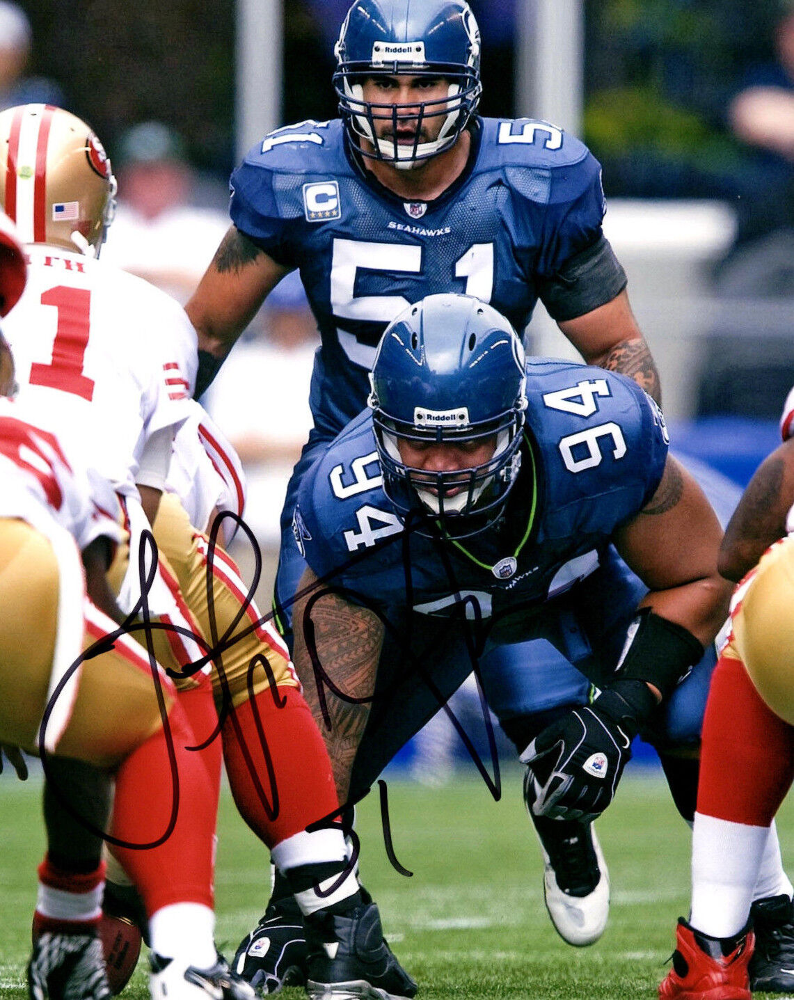 Lofa Tatupu hand signed autographed football Photo Poster painting USC Seattle Seahawks COA f