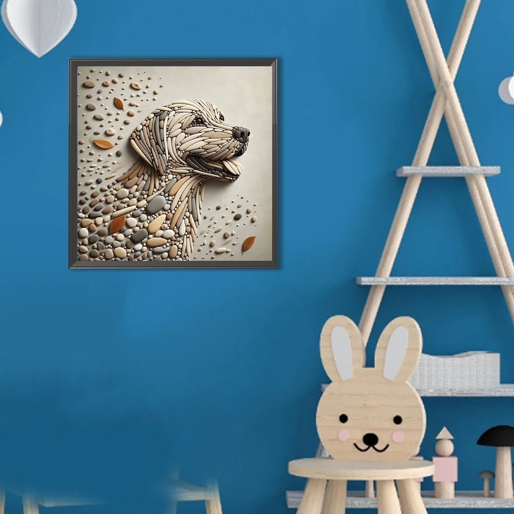Diamond Painting - Full Round Drill - Stone Art Dog(Canvas|30*30cm)
