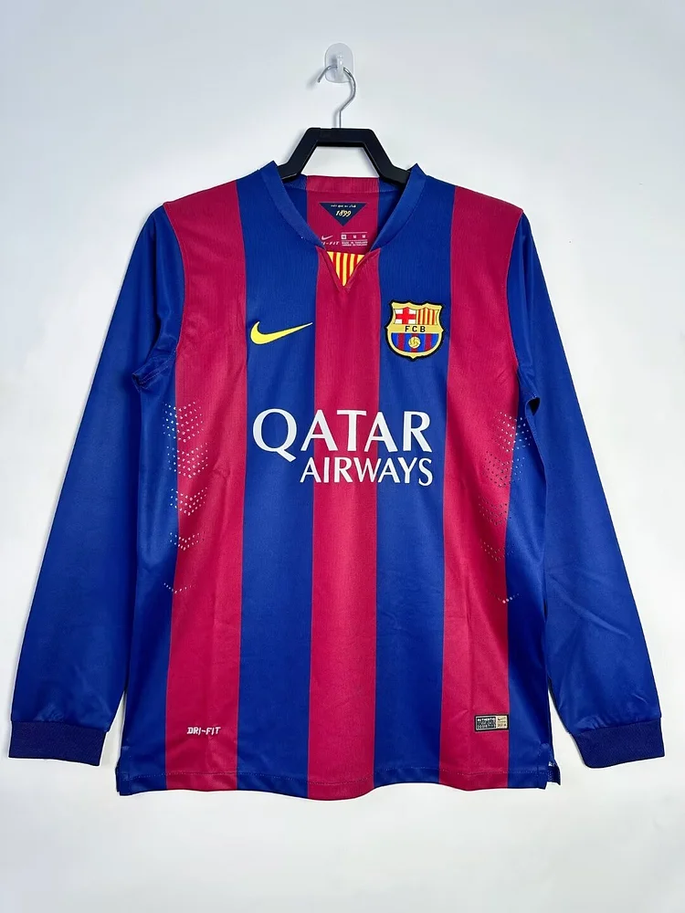 2014-15 Barcelona Home Long Sleeve Retro Jersey