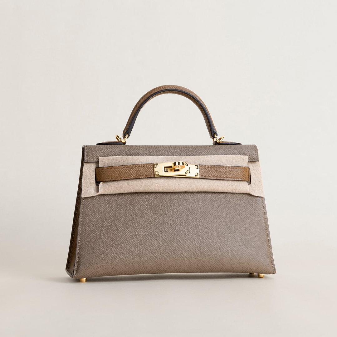 Mini Kelly II Epsom 18 Etoupe/2S Sesame GHW
