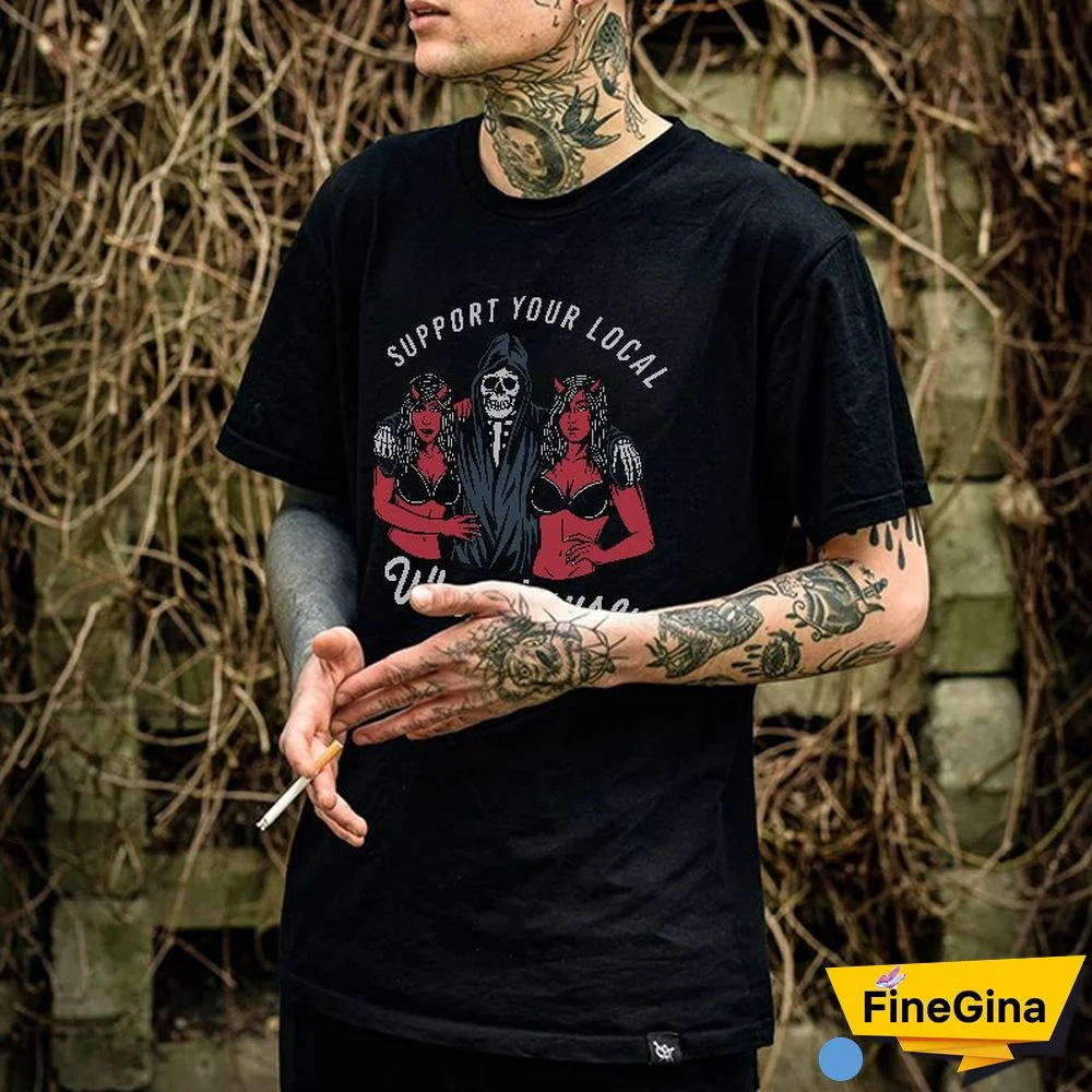 Support Your Local Whorehouse Printed Men's Casual T-Shirt