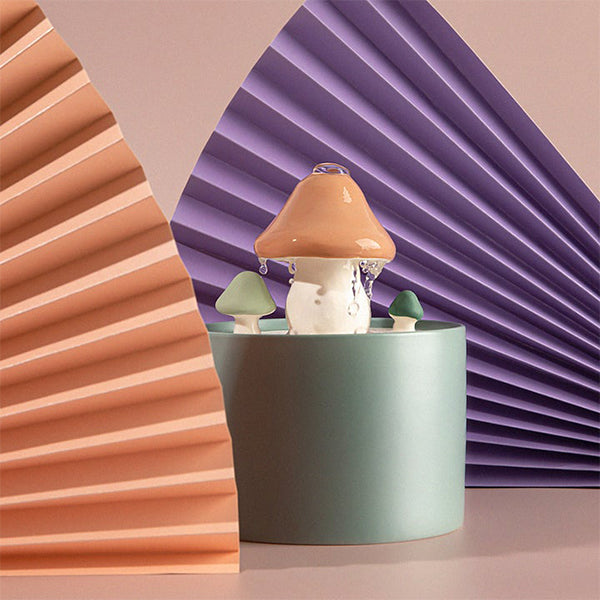 Mushroom Ceramic Pet Water Fountain