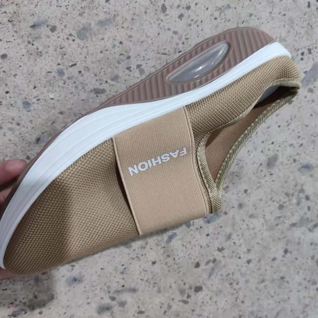 Breakj Breakj Summer Large-Size Lazy One Foot Pedaled Net Thick Bottom Slippers Women Slope And Slippers Women