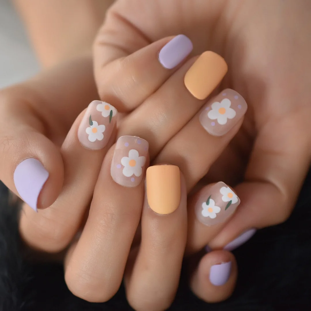 Dark Purple Color Almond Nail Tips 2021 Full Cover Fingernails Medium Charms Grapes False Nails Art Fake Gels Nails IMABC 24Pcs-Nail Inspo