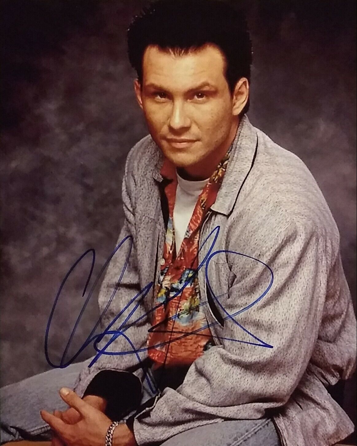 Christian Slater signed 8 x 10