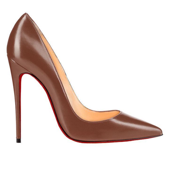 Women's Red Bottom Pointy Toe Party Wedding High Heels Matte Shoes-MERUMOTE