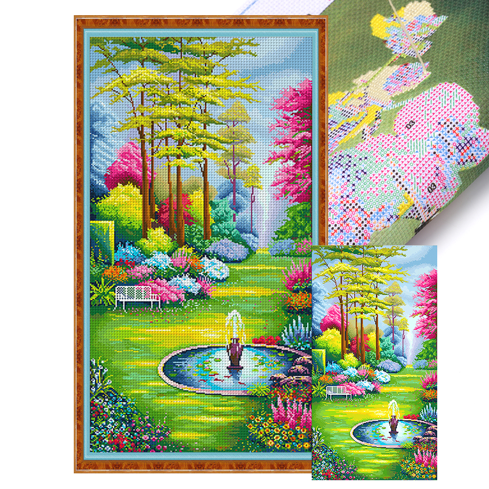 Secret Garden 1 Full 11CT Pre-stamped Canvas(50*90cm) Cross Stitch